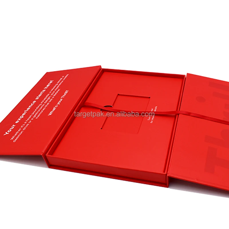 nfc Card Packaging Magnetic Paper Packaging Box Luxury Book Shape Red with Insert Holder Business VIP Card Packing Boxes
