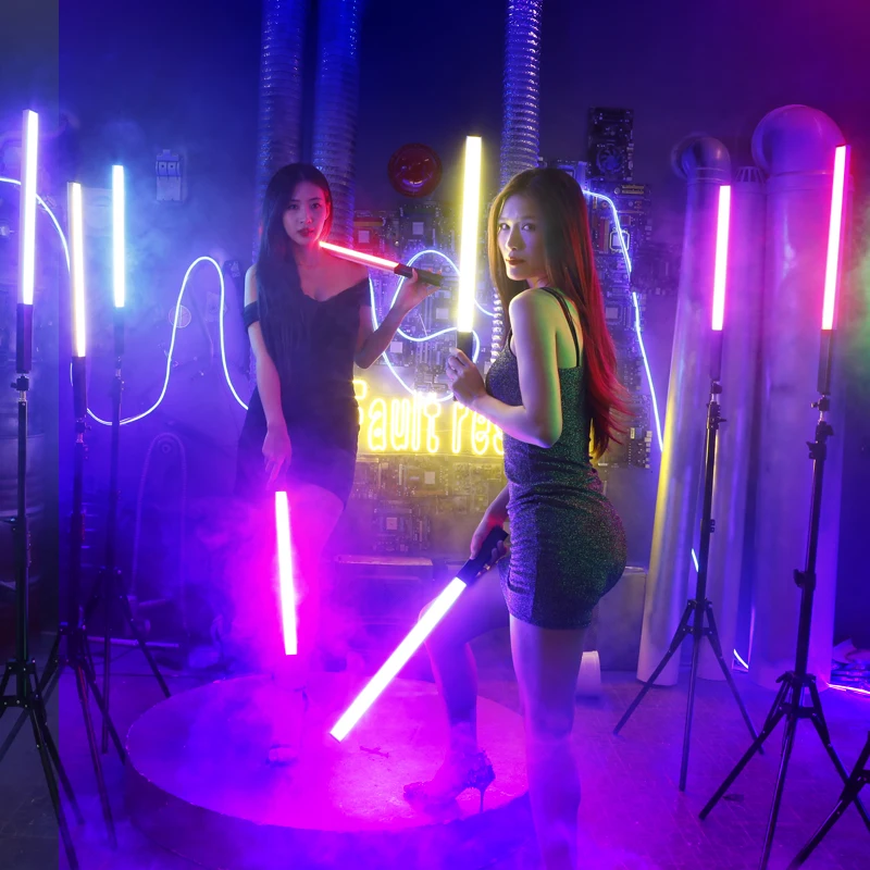 RK-76 алюминиевый LED тубусные лампы постоянного ручной открытый RGB заполняющий свет палка прямая трансляция видео световая палочка с дистанционным