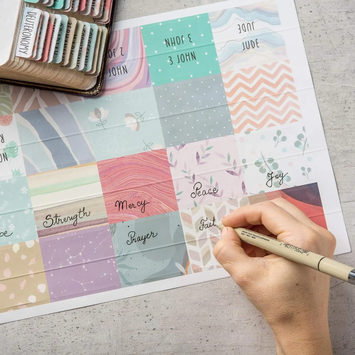 Personalized Bible Journal Labels Large Print Easy to Read Laminated Bible Tabs