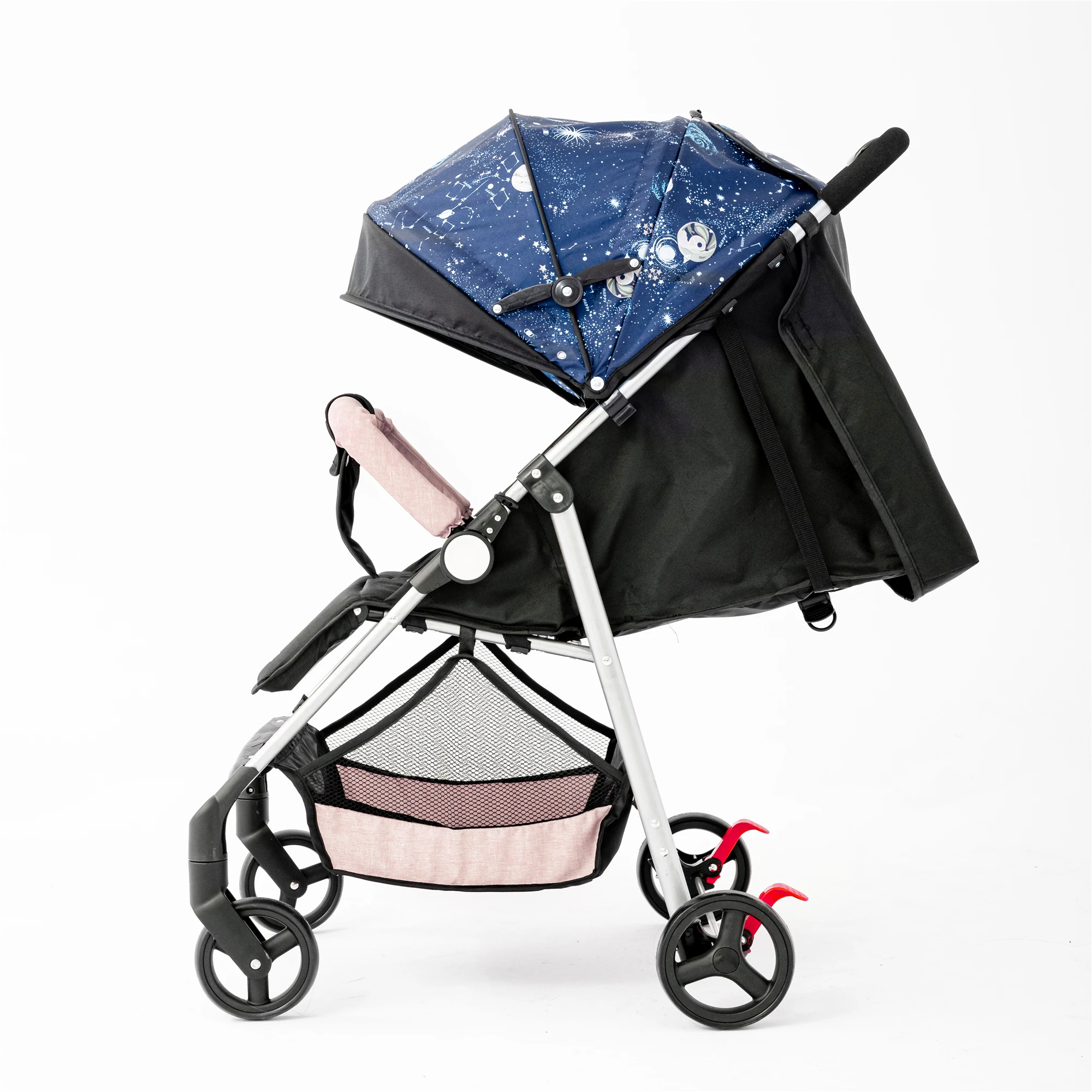 Lightweight Folding Baby Stroller Compact Airplane Travel Stroller with One Hand Gravity Fold Recline Seat UV Waterproof Canopy