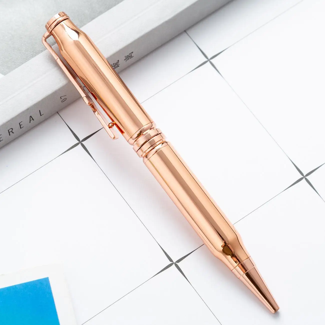 Wholesale Metal Bolt Action Bullet Shaped Ballpoint Pen With Logo Rose Gold Silver Gold Grey Black Color