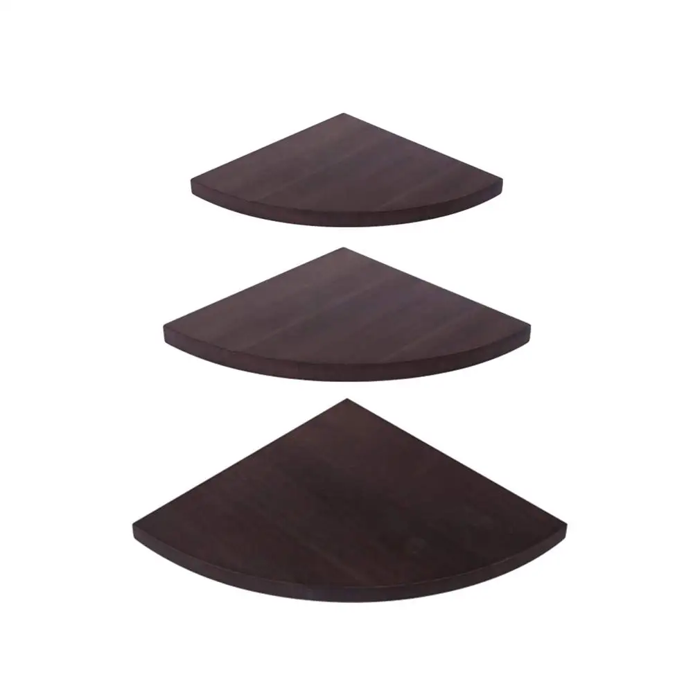 Набор из 3 деревянных плавающих угловых полок с настенным креплением