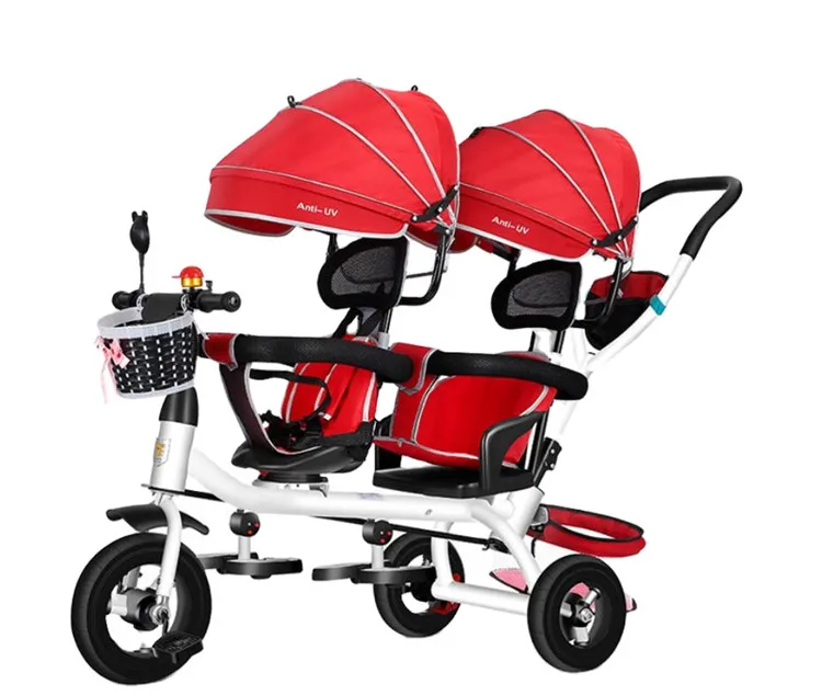 Cheap factory CE 3 wheels  try cycle model baby double tricycle kids pedal trike for sale