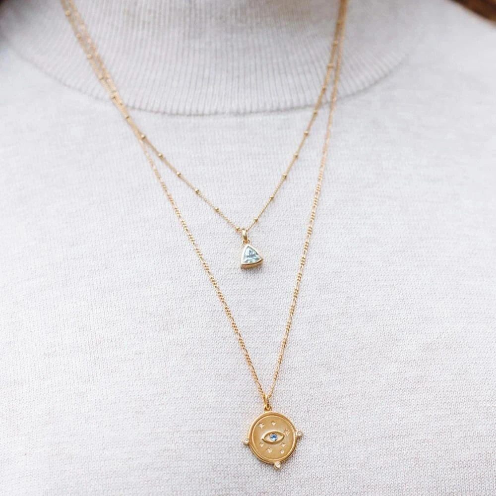 Fashion funky gold plated jewelry Visionary Charm evil eye Necklace