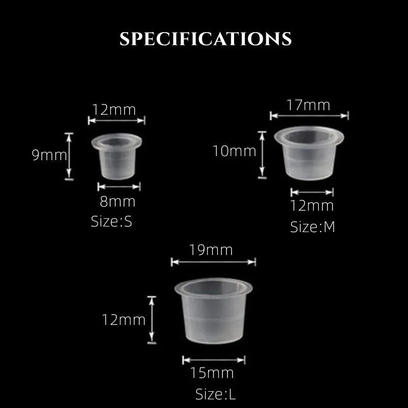 Medium Tattoo Ink Cups Supplies Disposable Eyebrow Tattoo Pigment Cup  White Ink Tattoo Dipfoam Rinse Dip Clean Dip Cup