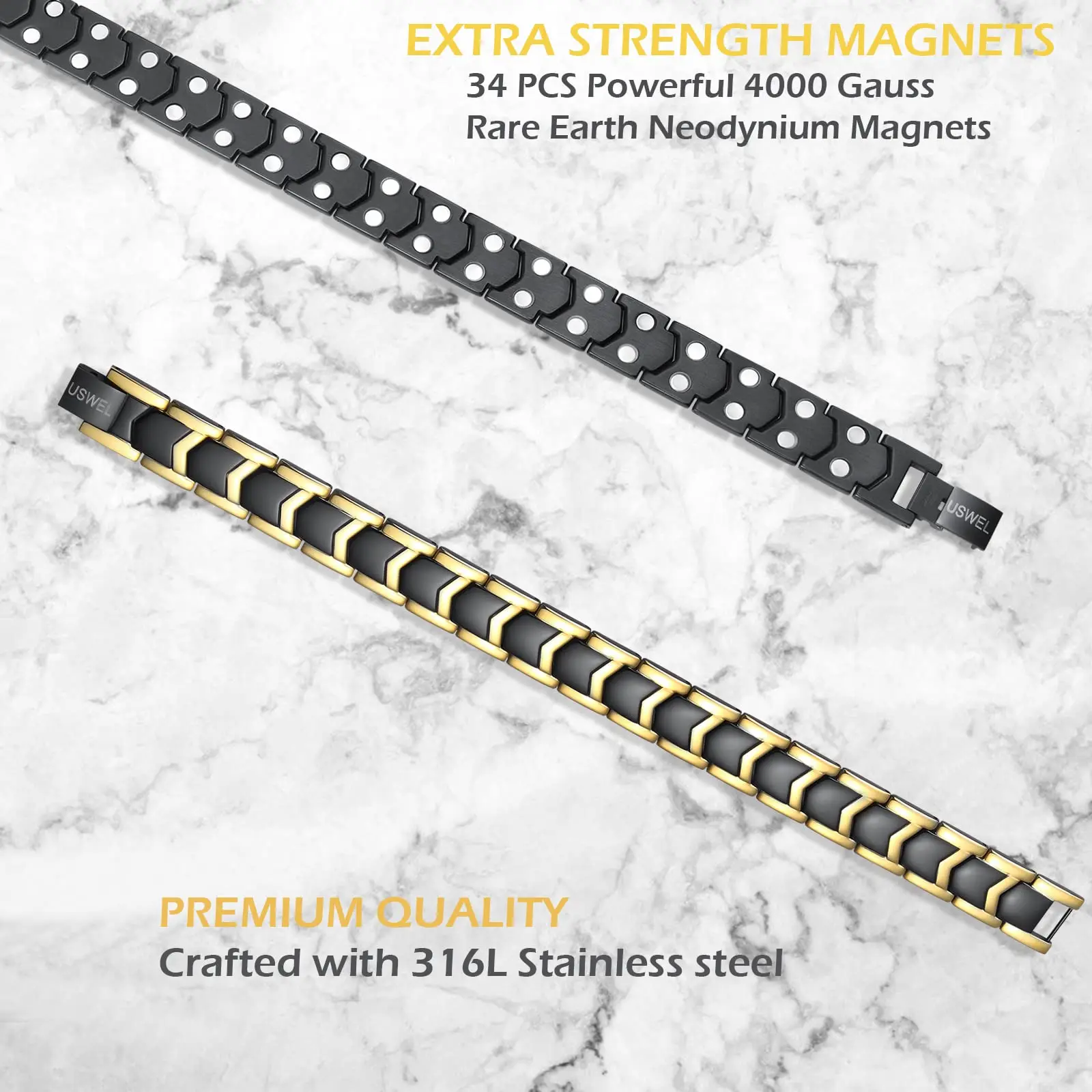 factory price fashion high quality energy magnetic bracelet health stainless steel magnetic bracelet sports support custom