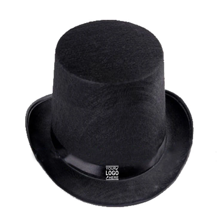 Funny Party Costume Accessories Tophat Charm Fedora Hat Black Flat Top Jazz Hat Unisex Dress Up Cap Women And Men Magician Hat