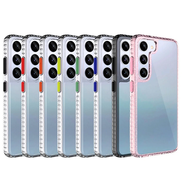 New Arrival Luxury Transparent Shockproof Hard Pc Soft Tpu Mobile Phone Case  For Samsung Galaxy S23Ultra