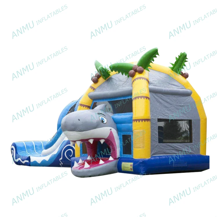 Wholesale baby Commercial Shark Shape Pvc Kids Inflatable Bounce Play House