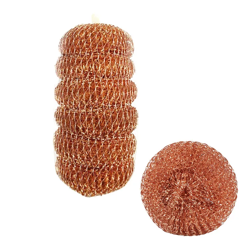 6pcs 12pcs Heavy Duty Metal Wire Scrubber Dish Washing Cleaning Steel Scourer Copper Scrubber Pad