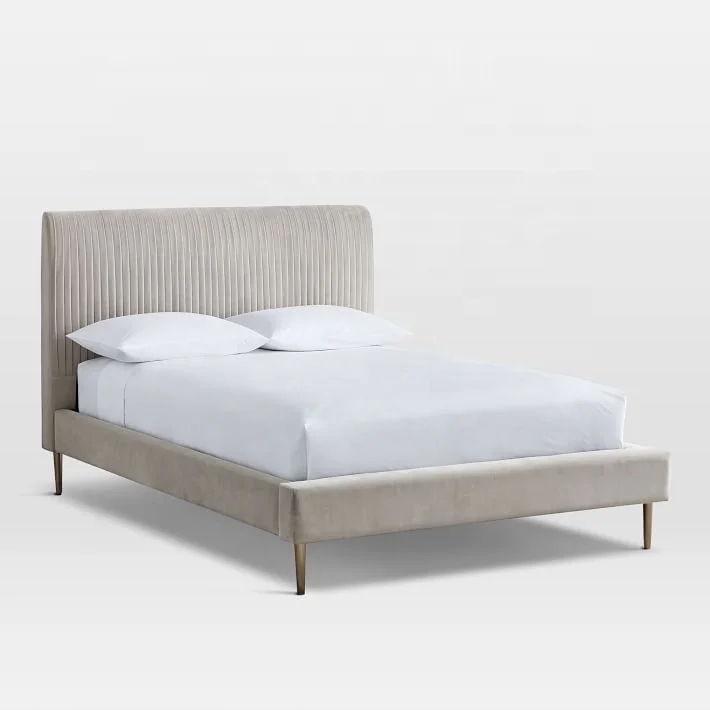 Современный Креативный дизайн мягкая кровать с мягкой обивкой из бархатной ткани