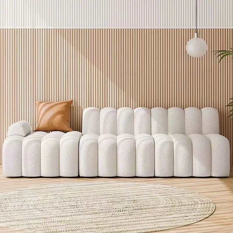 New Net Red Fabric Sofa Small Living Room Shaped Armless Module Light Luxury Cream Ins Wind Modular