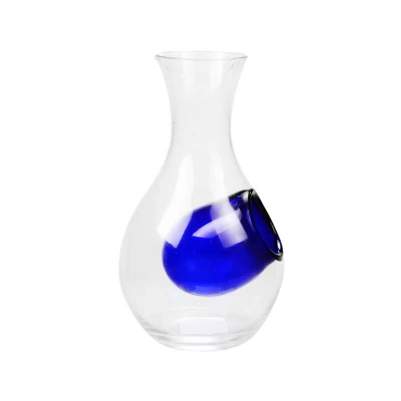 Wholesale Glass Decanter Unique Design Crystal Glass Wine Decanter with Outside Colored Ice Hole