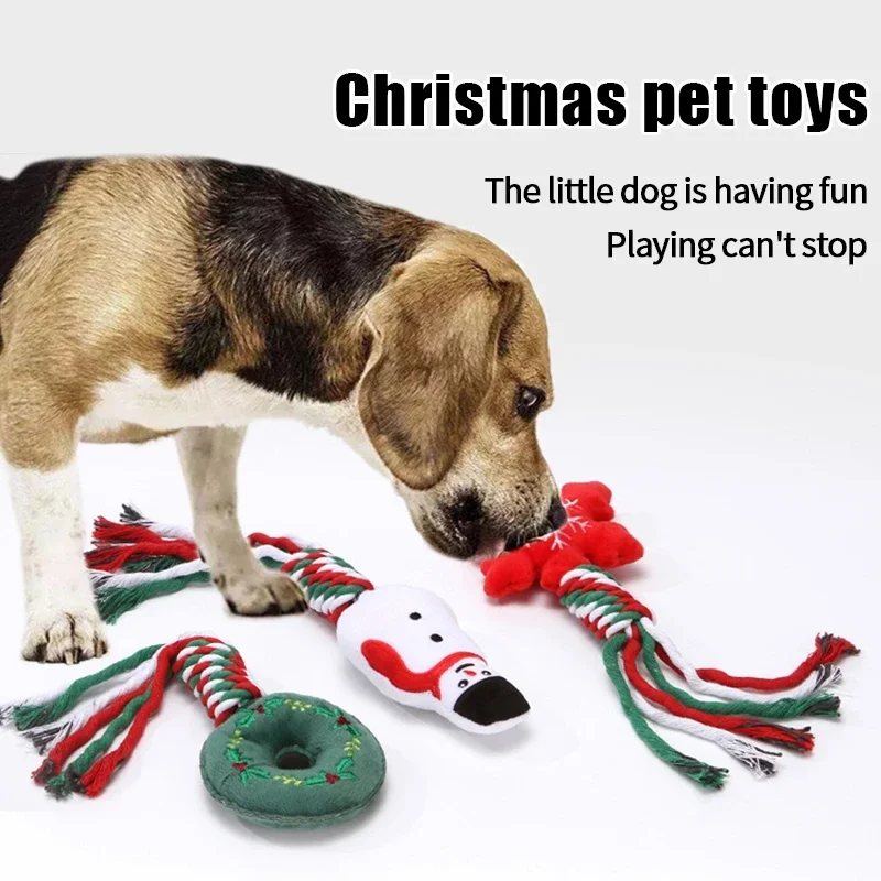 Cat Chew Toys Christmas Tree Molar Cotton Rope Funny Cat Teaser Toy Clean Mouth Kitten Play Toys Pet Supplies Accessories