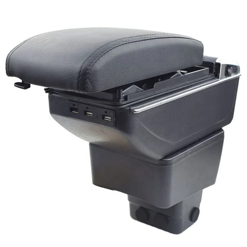 Vtear For Mazda 2/Mazda2/demio armrest USB Charging interface heighten storage box central Store content arm rest accessories