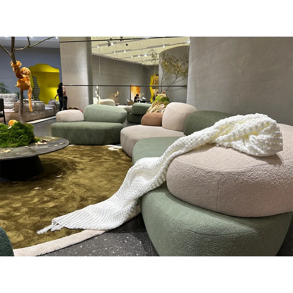 New cobblestone stone sofas nature design fabric sofa set modular combination sectional couch rubble furniture pebble sofa