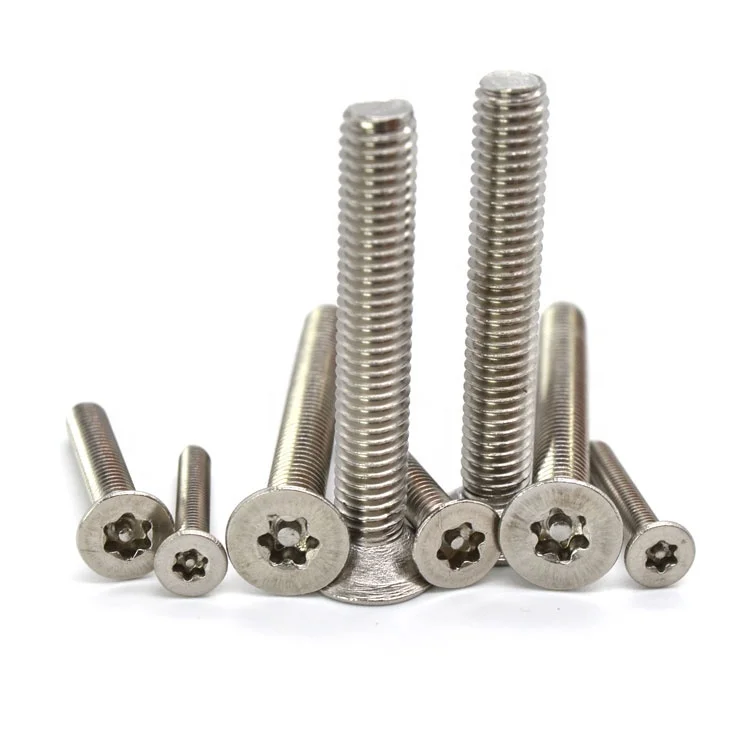 stainless steel countersunk torx flat head security head tamper proof anti-theft screw with pin