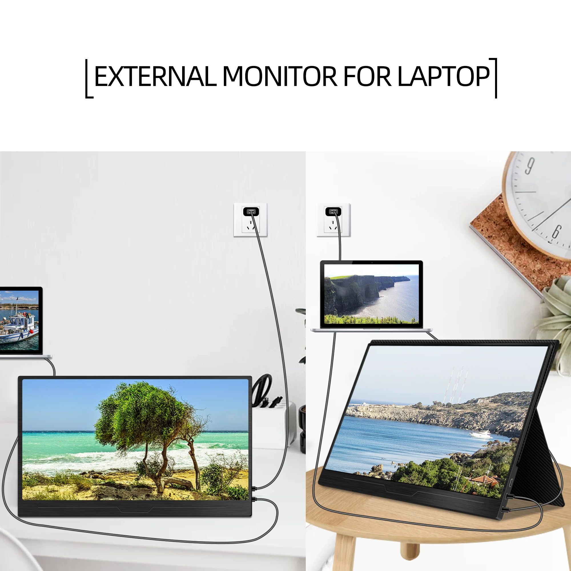 Portable Monitor 1080P 13.3 inch USB C  LCD Computer Display by Intehill