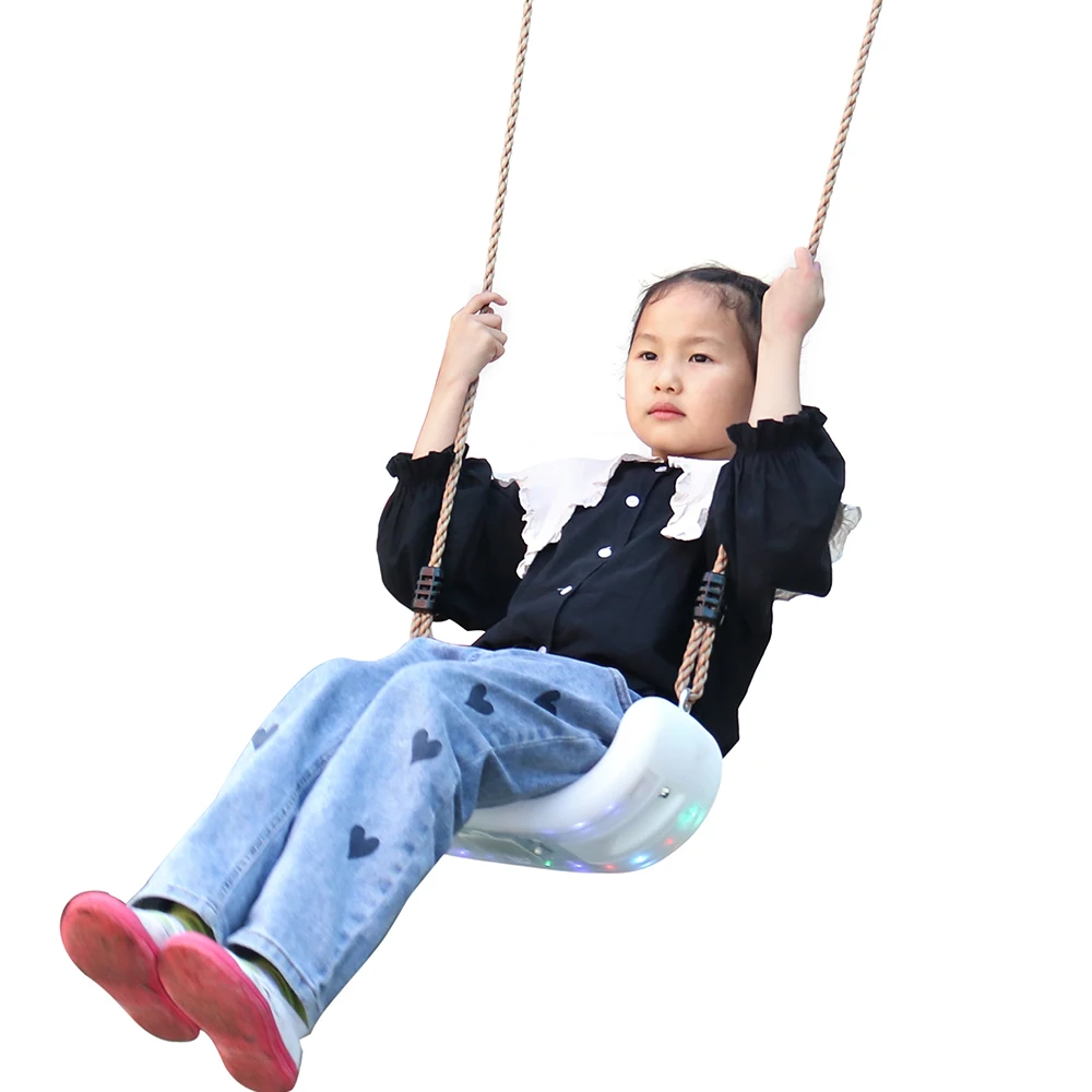 2021 New Outdoor Plastic Single Swing Seat with LED Light