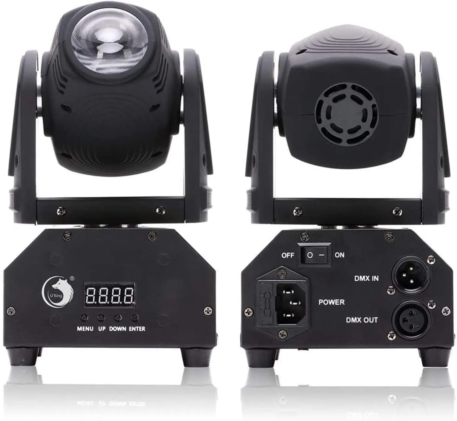  U`King Mini LED RGBW (4 in 1) 10W Import Beads 11/13CH Shaking Head Stage Light DMX512 Voice-activated