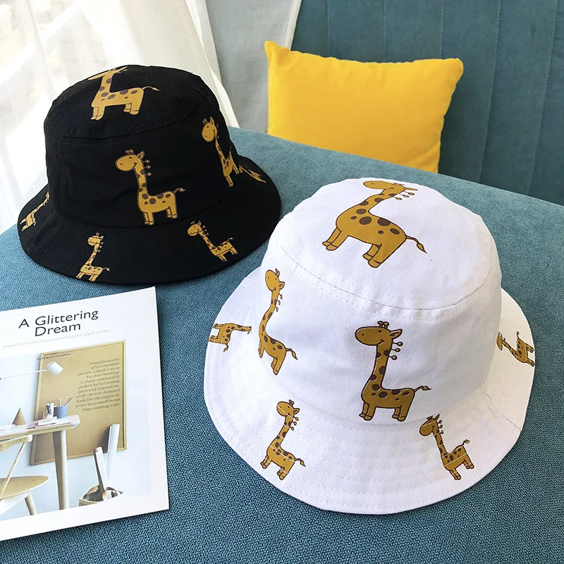1-3 Years Age Kids Animal Pattern Hat Children Summer Giraffine Design Bucket Hat