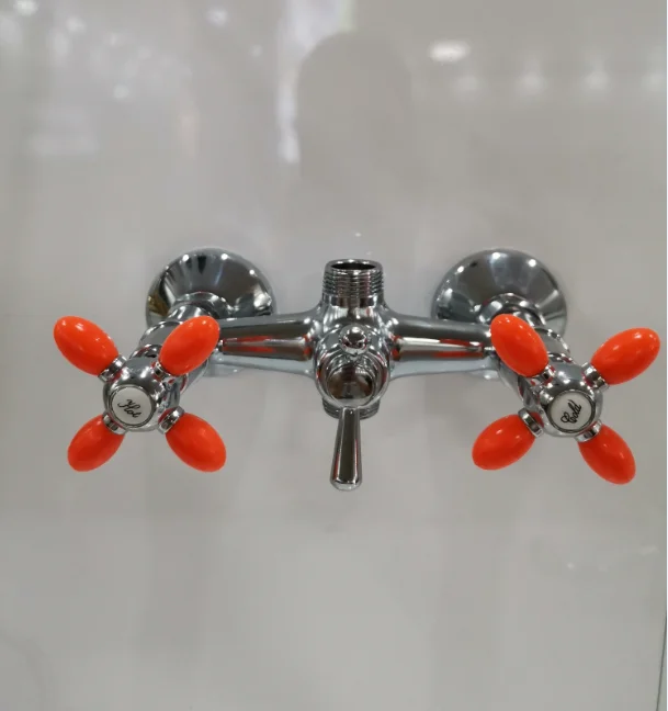Dual handle bathroom shower mixer hot and cold water