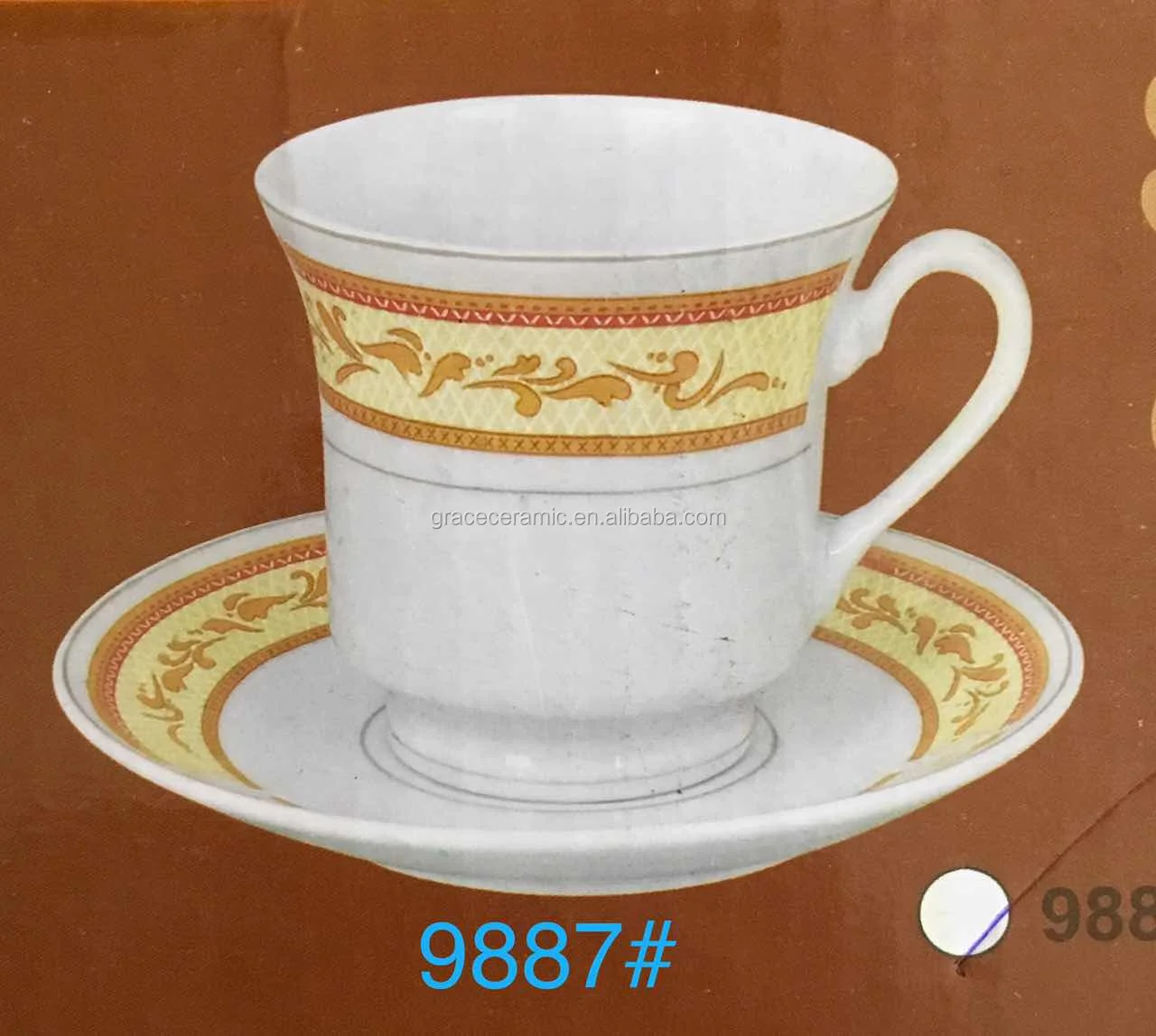 Luxury Sri Lanka Style Middle Eastern 24 Pcs 17 Pcs Porcelain Ceramic Tea Set Coffee Set