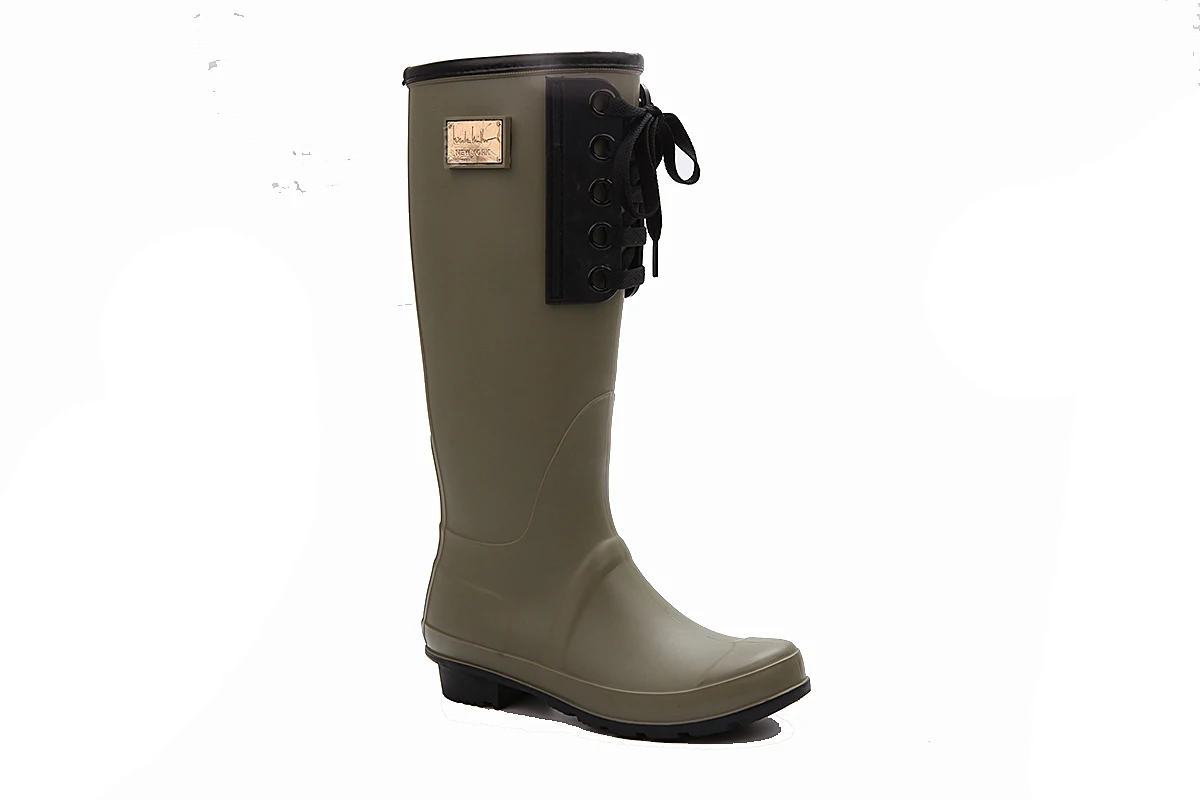 Женские красные ПВХ ботинки ручной работы для верховой езды, охоты, дождя