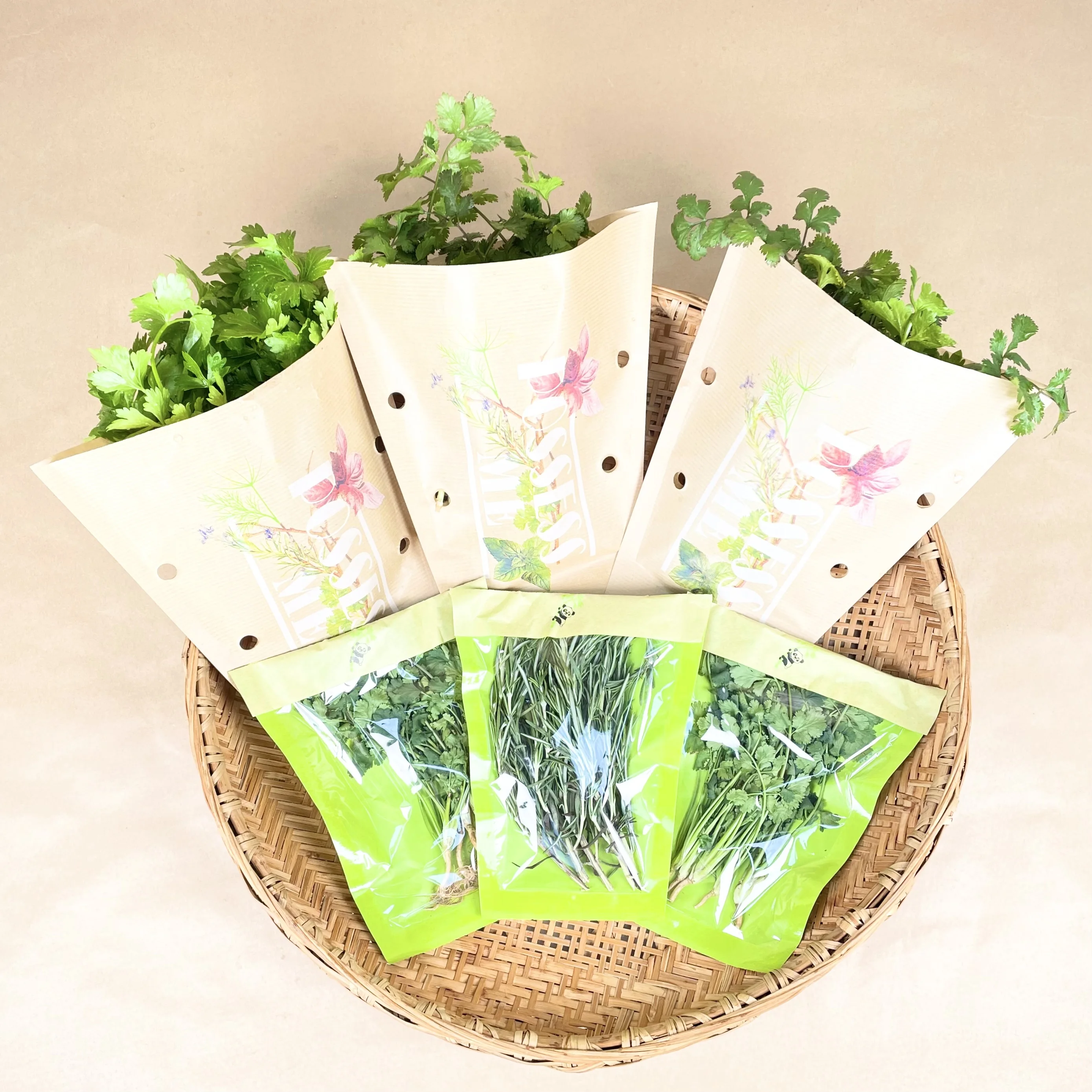 Водостойкая крафт-бумага для свежих растений, мешки для гидропонных растений, бумажные втулки для трав, горшки для травы