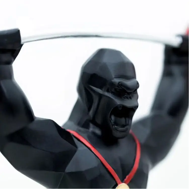 Creative Sports Competition King Kong Figures Home Decor Geometry Figura Gorila 25Cm Weightlifting Resin Gorilla Statue