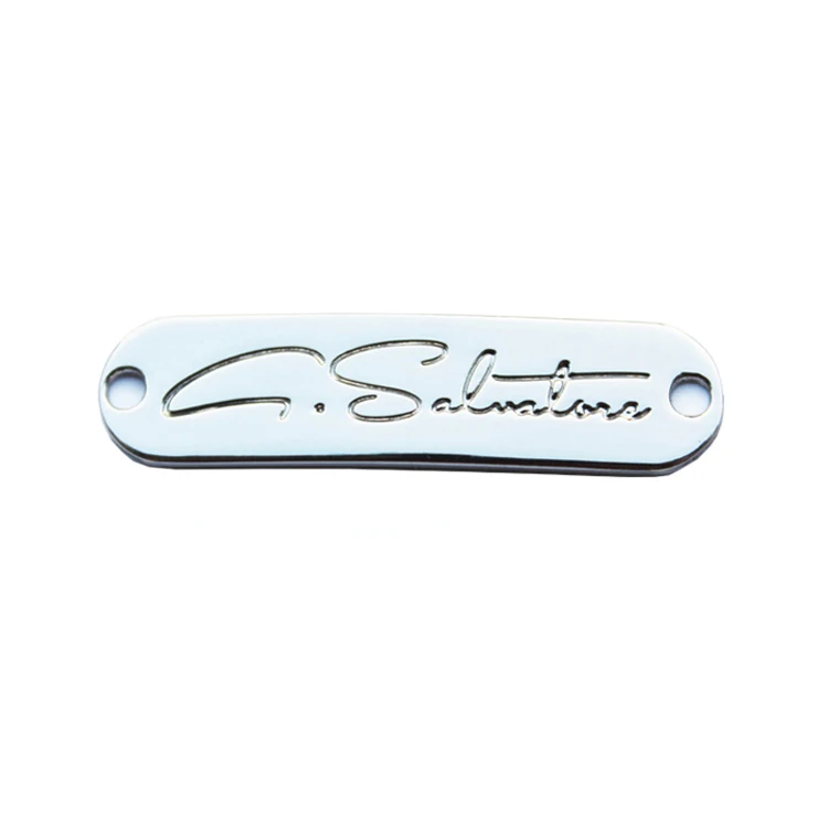 High quality garment accessories metal logo label customized gold metal logo