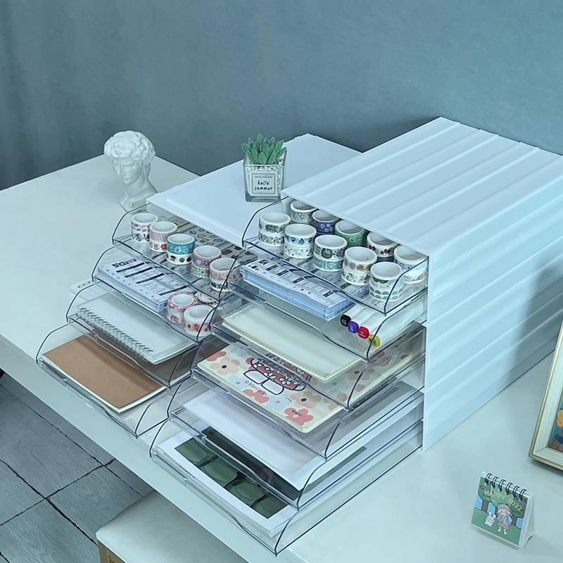 Mobile File Storage 6 Drawer Cabinet Multi Layer Storage Cabinet Plastic Storage Box With Wheel