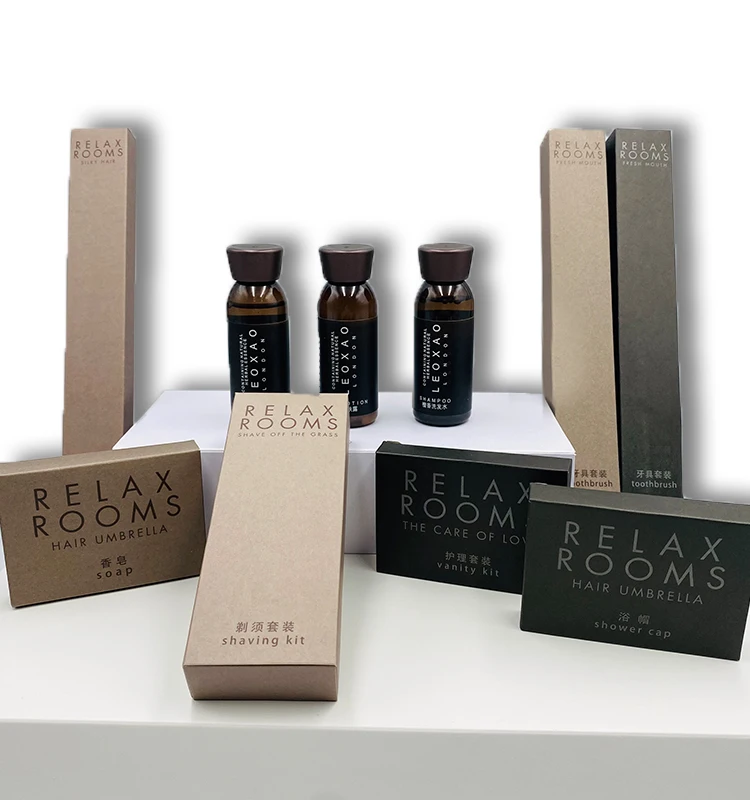 Custom 5 Star Disposable hotel amenities for Hotels Guest Toiletries Kit