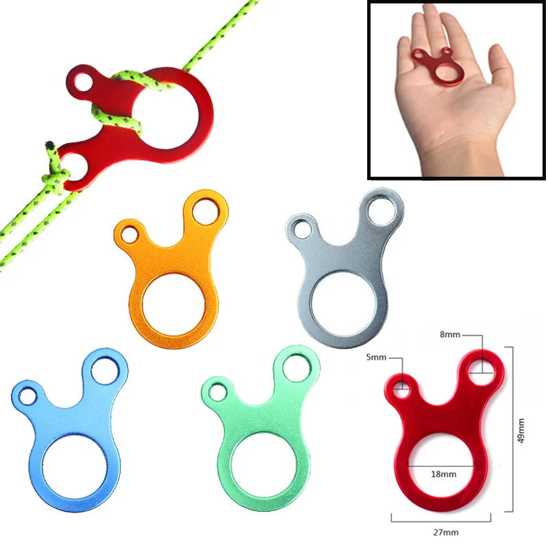 Tent Rope Buckles 3 Hole Outdoor Camping Tent Wind Rope Buckle Aluminium Alloy Tensioner Tent Cord Rope Fastener Tighten Hook