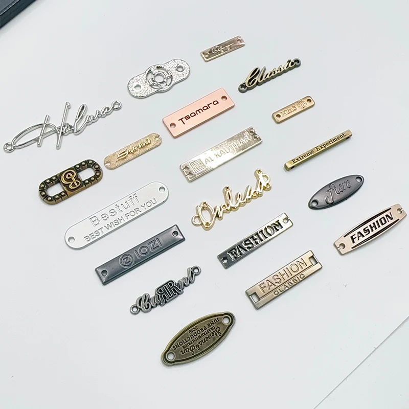 Hardware Factory OEM ODM Customized Brand Logo Design Zinc Alloy Garment Metal Label Tag