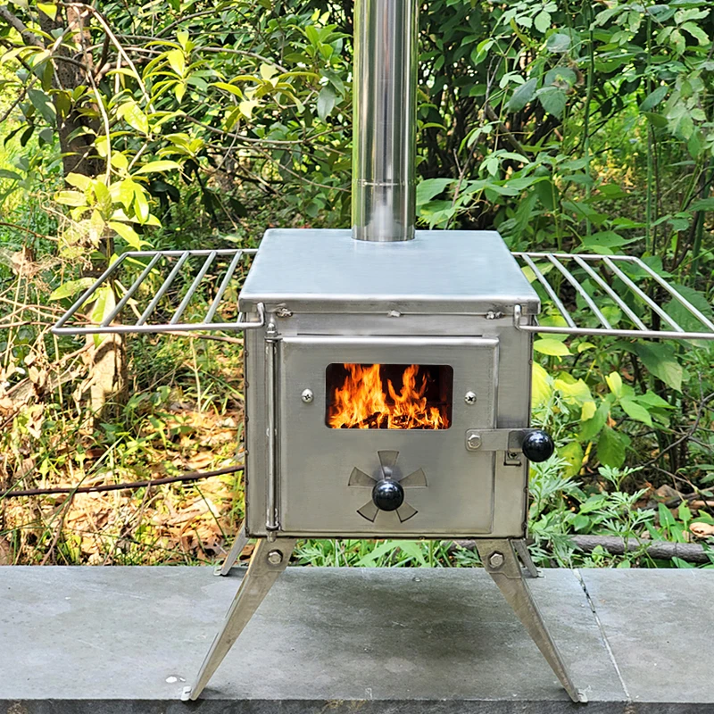 Outdoor Mini Camping Stoves Wood Burning Stove Portable Stainless Steel  Wood Burning Stove