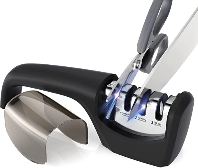 knife and scissor 4 Stage sharpener with rubber hanger stone makes your knives sharper tool grinder professional manufacturer