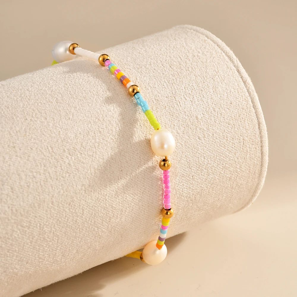 JY Fashion Bohemia Style Colorful Mix Bead Freshwater Pearl Bracelets For Ladies Women Kids Jewelry Dainty Fashion Design