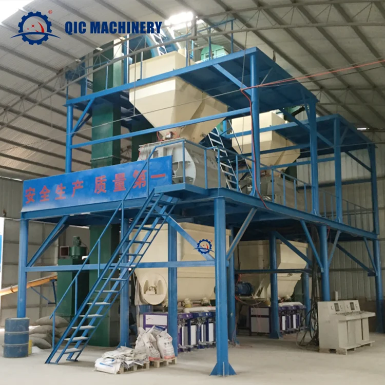 Ceramic Tiles Manufacturing Line Dry Mortar Mixing Complete Production Tile Adhesive Plant