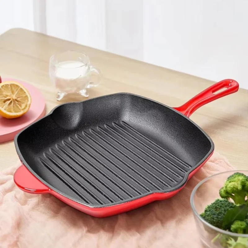 Cast Iron Cokware Ogrill Pan Square Enamel Steak Frying Pan For Sale cookware frying pan cast iron skillet cast iron