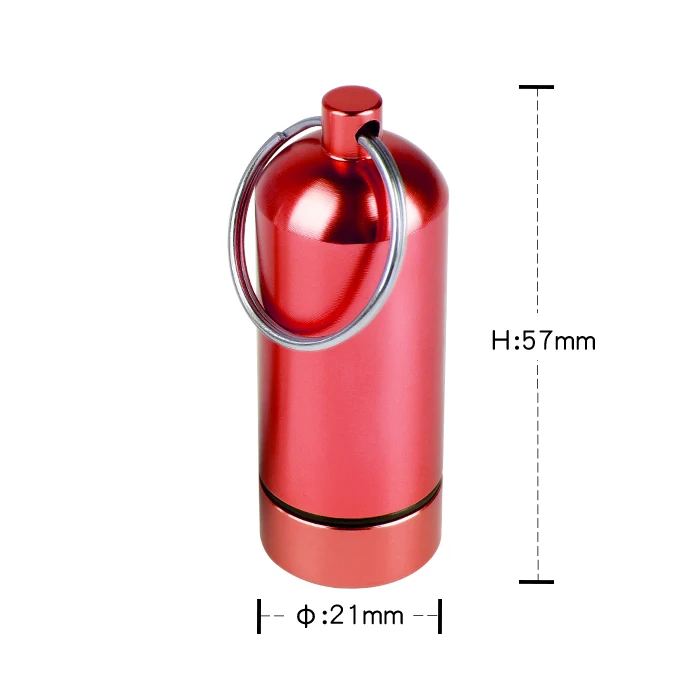 Portable O-Ring Geocaching Storage Pill  Earplug ID Holder First Aid Pill Container with Keychain
