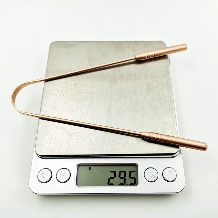 
100% Copper Material Wholesale Tongue Scraper Tongue Cleaner 