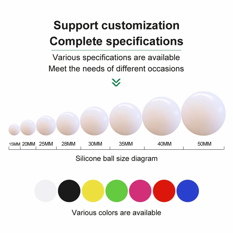 2-55 mm custom NBR /EPDM/Silicone/FKM rubber balls vibrating screen silicone rubber ball