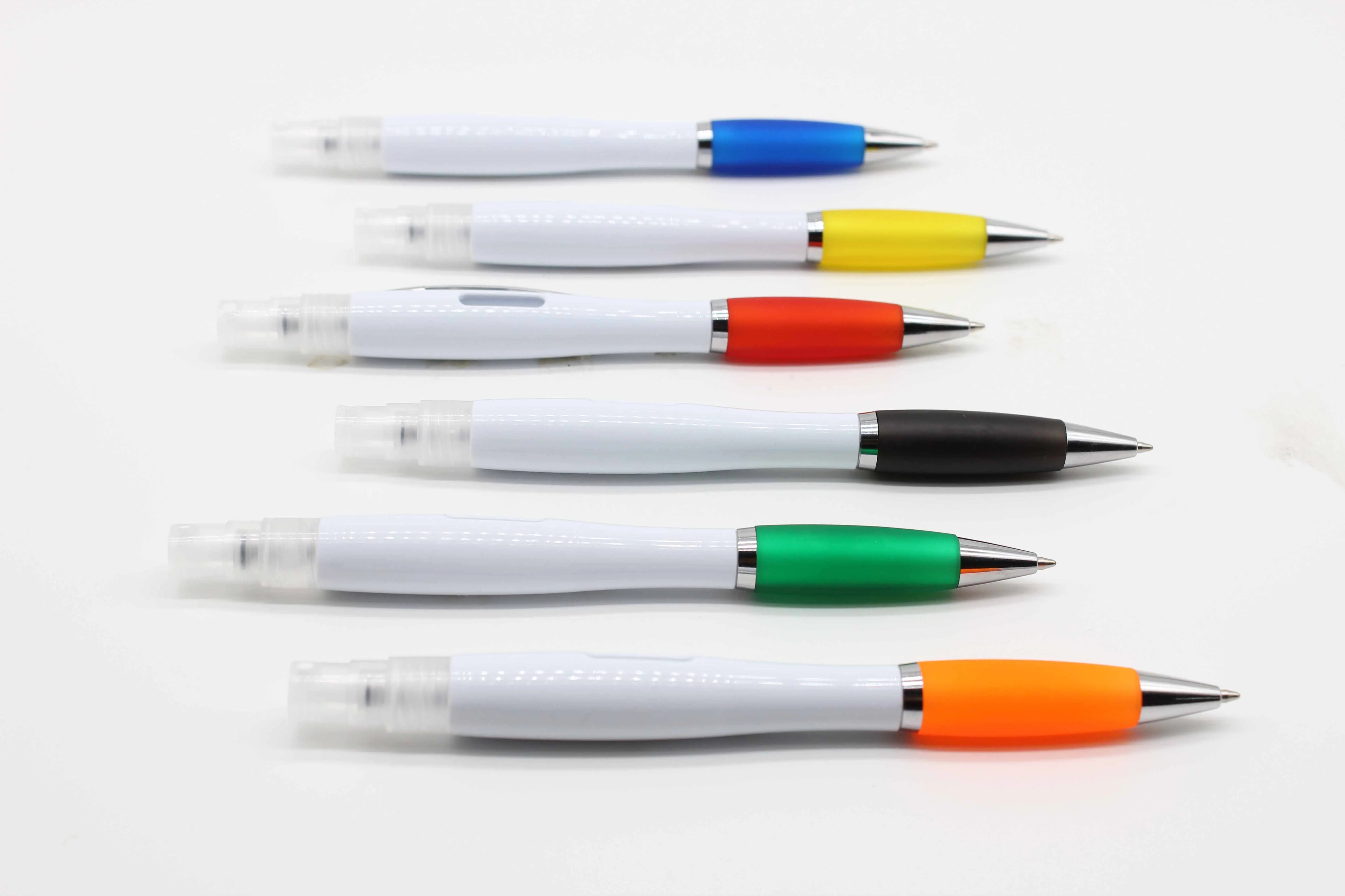 New Style Empty 3 ML Hand Sanitizer Ballpoint Pen Manufacturer Portable Travel Perfume Bottle Plastic Spray Ballpoint Pen