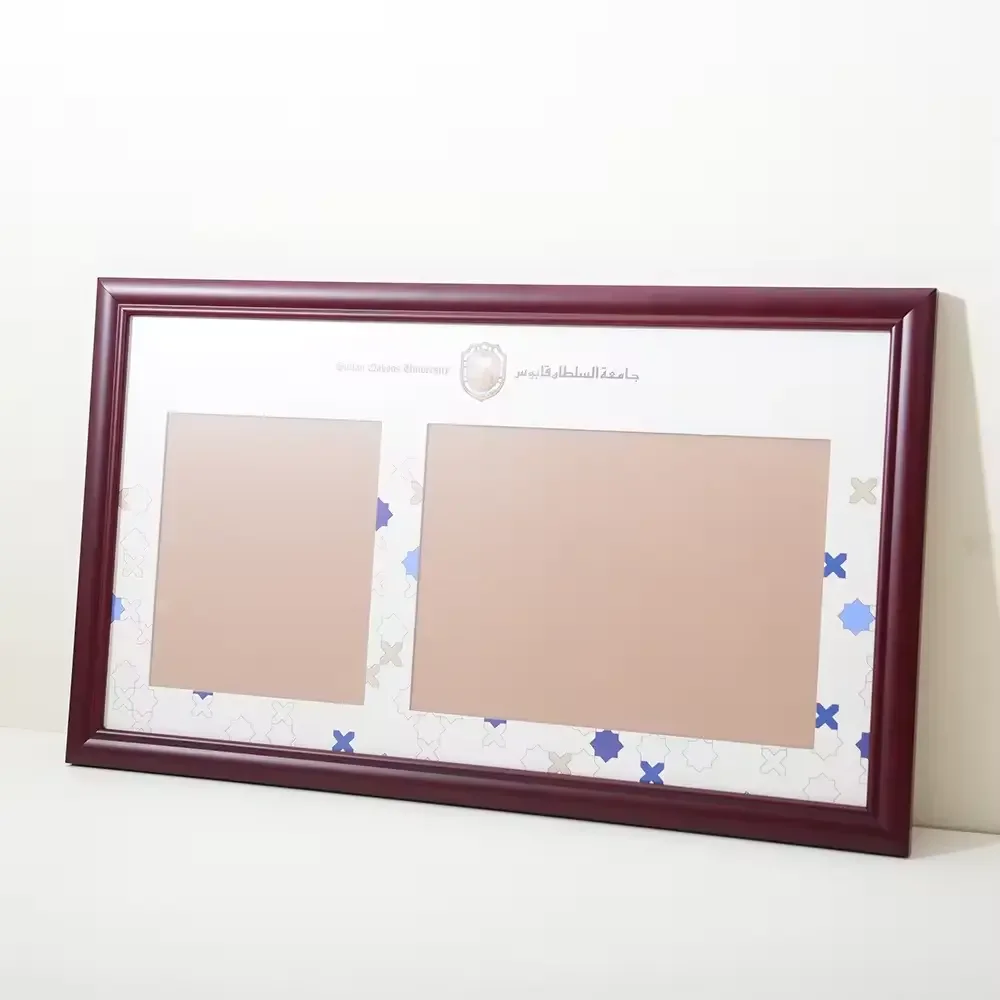 Red Brown Color Solid Wood Document Picture Diploma Certificate Frame  Display on Table or Wall Hanging A4 Size