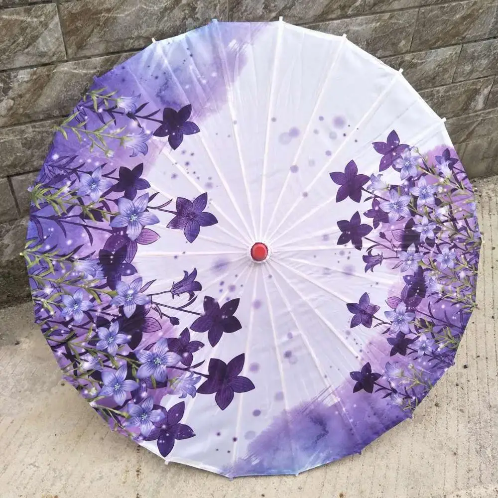 wedding favor gift Japanese silk wood umbrella custom Colorful oil paper umbrella flower straight bamboo frame oilpaper parasol