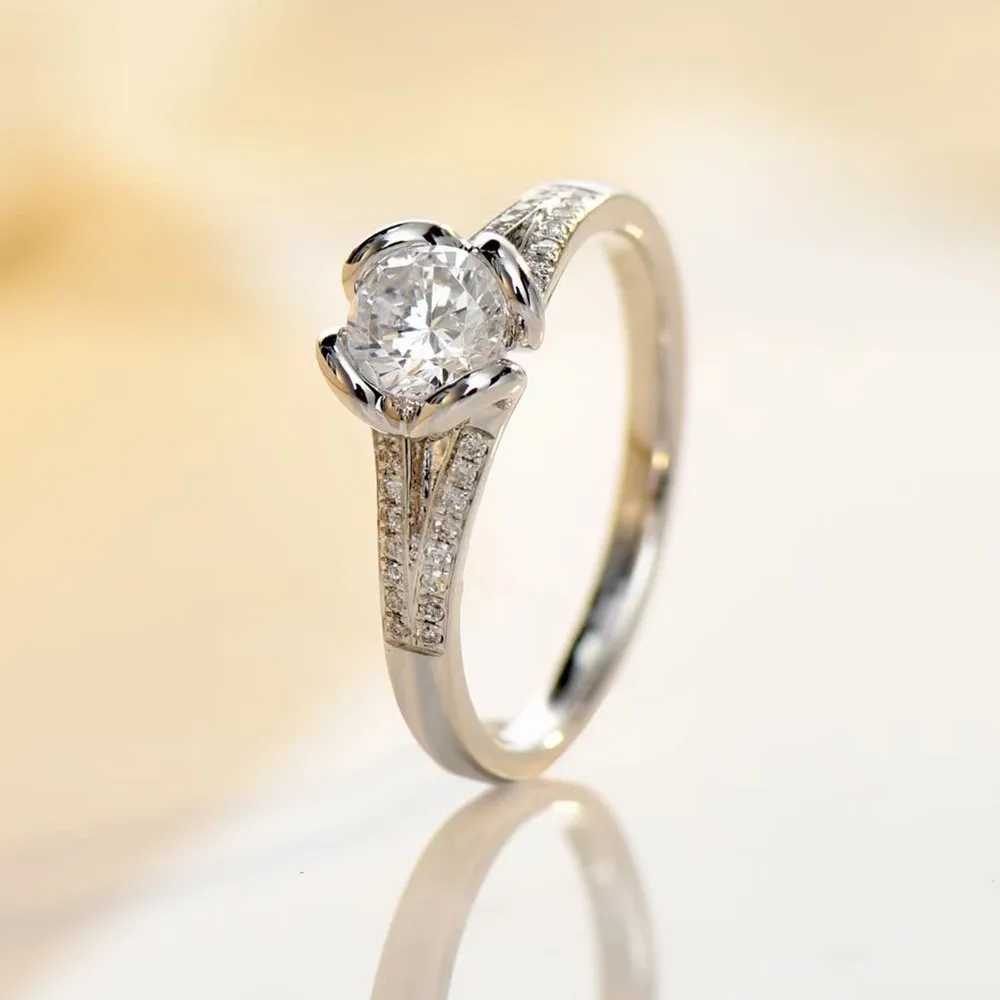 
Aimgal Jewelry 18-karat Platinum D0.5ct d0.17ct diamond ring Custom wedding ring 