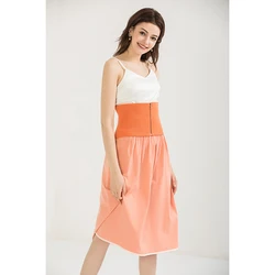 Распродажа, простой вязаный свитер, длинная юбка, Женская дышащая вязаная юбка-свитер