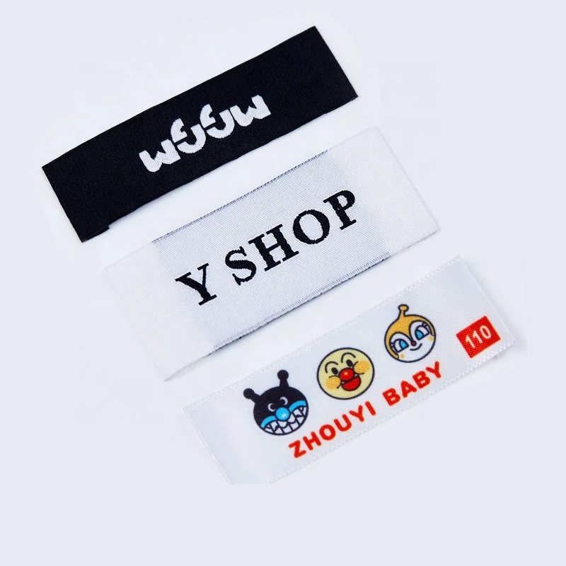 Wig Factory custom-made regular personal business clothes t shirts trademark woven labels custom logo