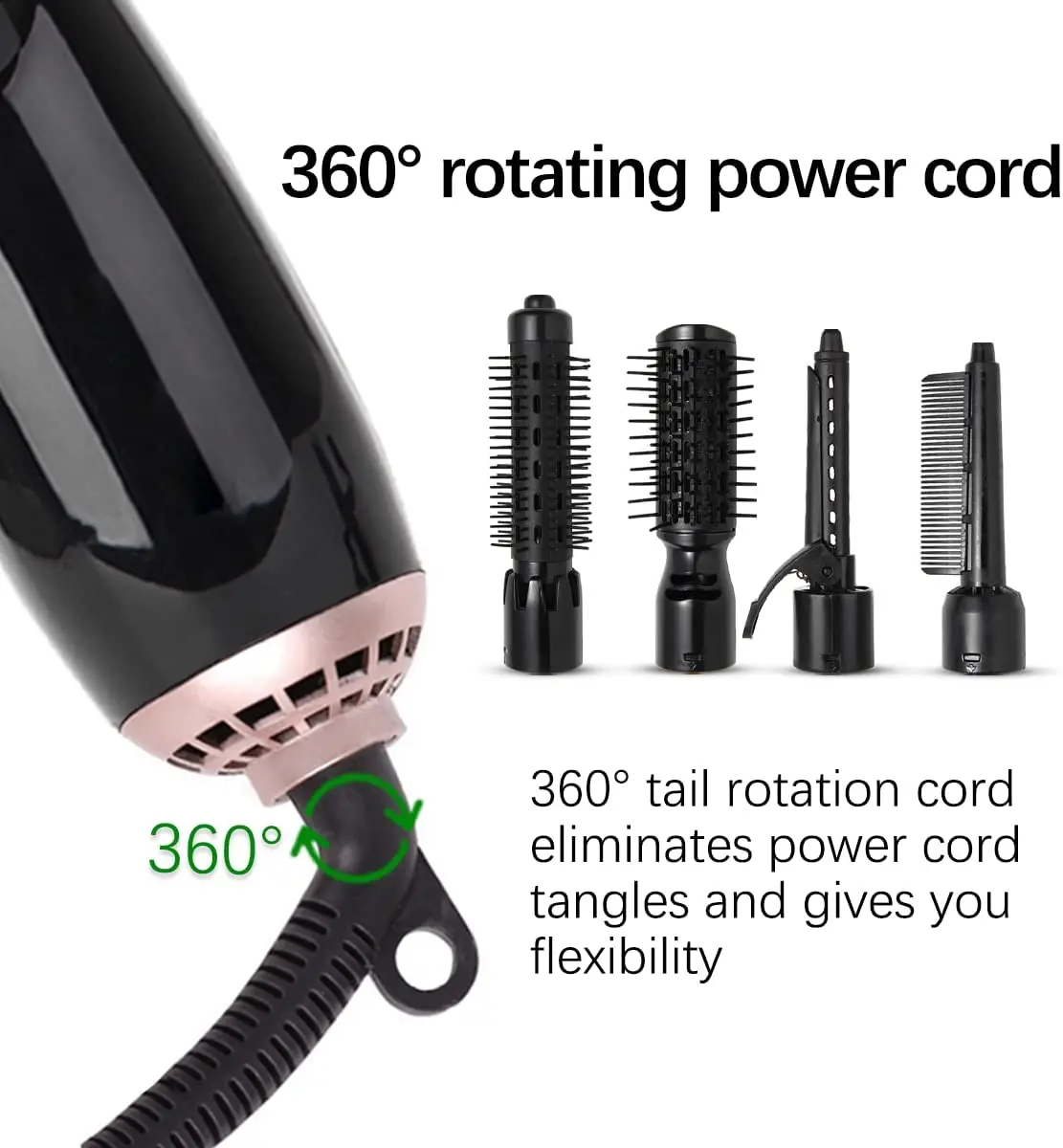 PRITECH Multifunctional Hot Air Volumizing Hair Dryer Brush One Step Drying Fast Portable Hair Dryer